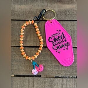 Pink and Orange Kids Keychain Set